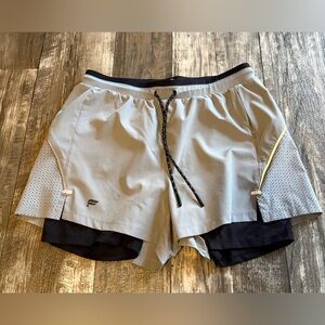 Fabletics Gray and Black Athletic Shorts